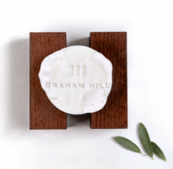 casino shaving soap embossed with GRAHAM HILL logo