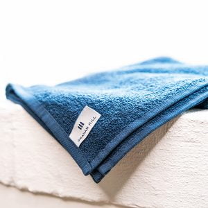 GRAHAM HILL Barber Towel in Blue Cotton