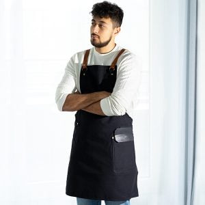 GRAHAM HILL Hairdresser Apron in black canvas