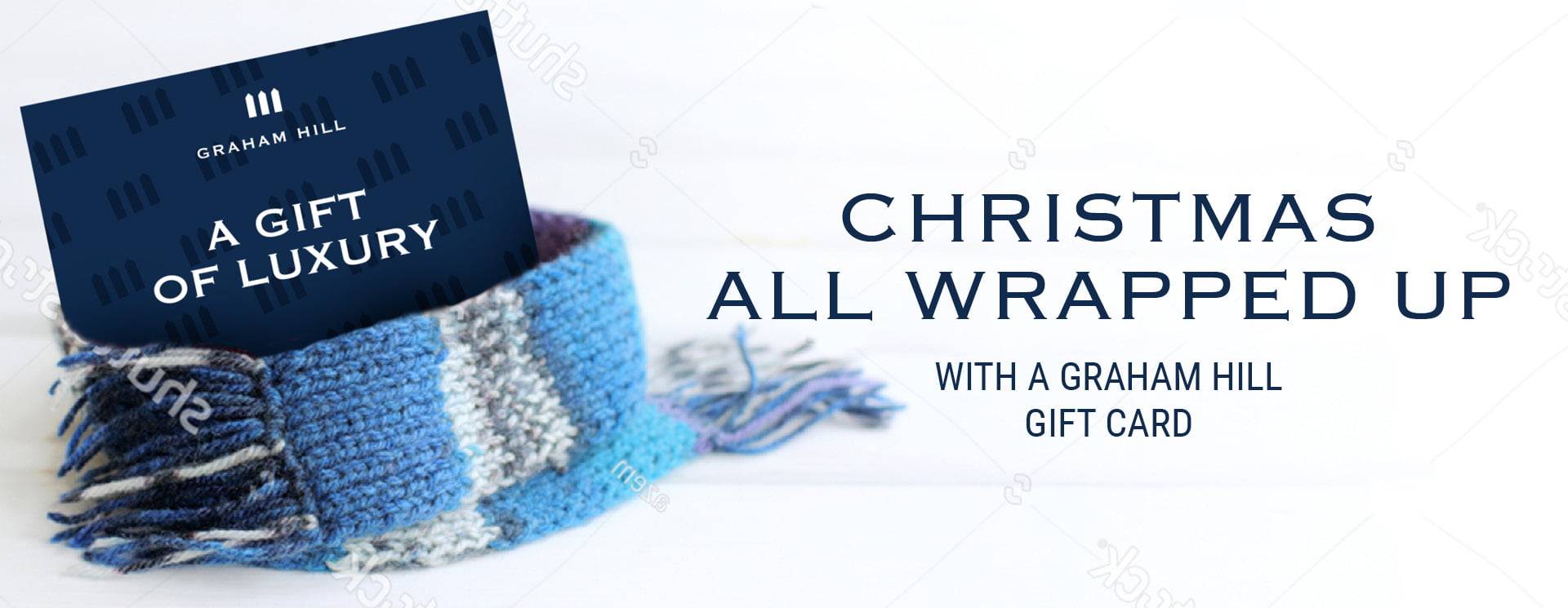 Graham Hill Goft Card wrapped in scarf